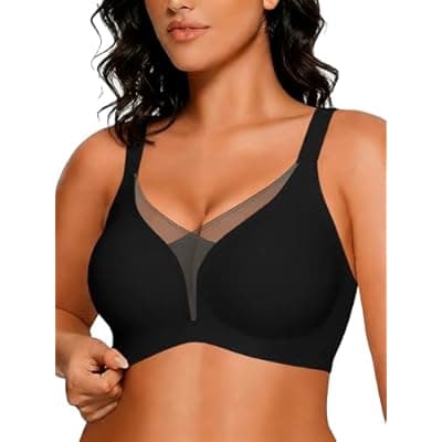 [COCOMARTS] COCOMARTS Jelly Bras for Women No Underwire Push Up Deep V Mesh Comfort T Shirt Bralette Wireless Seamless Everyday Bra