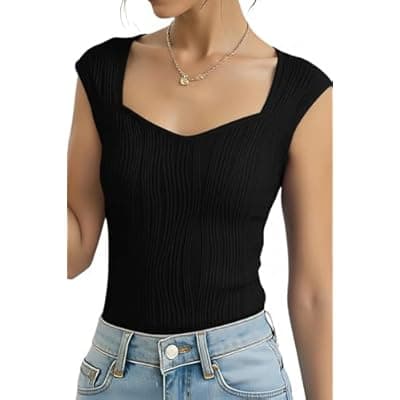 [Ecolala] Ecolala Girls Crop Top Textured Cap Sleeve T Shirt Slim Fitted Tee Cute Summer Tops