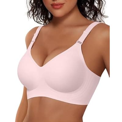 [Vertvie] Vertvie Womens Wireless Jelly Bras No Underwire Push Up Seamless Bra Supportive Full Coverage Bralette Regular and Plus Size