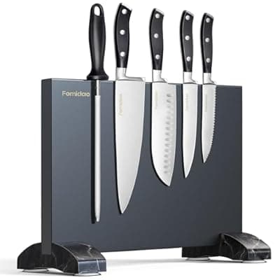 [fomidao] Fomidao 6 Pieces Knife Set with Magnetic Block,Ultra-Sharp High-carbon Steel Kitchen Knife Set, Professional Knife Block Set with Ergonomic Handle and Sharpener