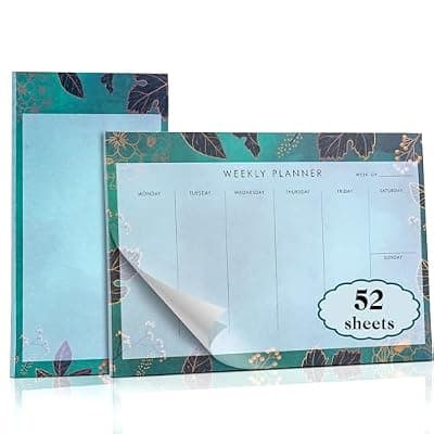 [Yoment] Undated Weekly Planner Notepad 10x7 To Do List Note Pad 52 Weekly Desk Planner Calendar Tear Off Daily Planning Pad for Work,School,Home,Ofiice Supplies, Matching Notepad,Green