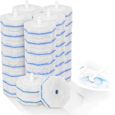 [MIZIKUSON] 50Pcs Toilet Brush Wand Refills Compatible with Clorox Toilet Wand, 5X Cleaning Power Toilets Bowl Cleaners, Disposable Toilets Brush Refill Replacement Heads for Bathroom Cleaning