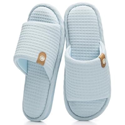 [GOEWY] GOEWY Open Toe Slippers for Women with Memory Foam Slip On House Slippers indoor outdoor Anti-Skid Soft Birthday Gifts for Women Her Mom