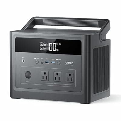 [DaranEner] 2026 Portable Power Station 600W, 576Wh LiFePO4 Battery Portable Charger, Solar Power Bank with AC Outlet 110V/1200W Surge, PD 100W USB-C Fast Charging for Camping, Home, Hurricane Emergency, RVs