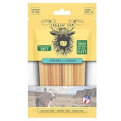 [Yellow Yak] Yellow Yak Churro Chew | USA Made | Lactose - Soy - Grain - Gluten Free | for All Dogs | 4 Churro Chews | Real Cheese Flavor