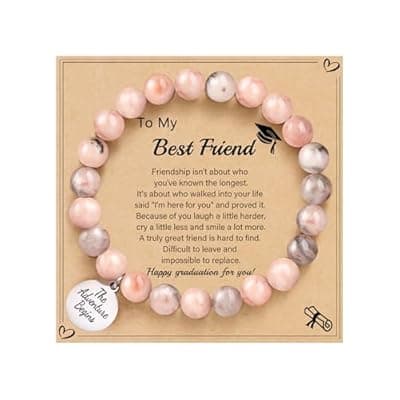 [Sistble] Sistble 2026 Graduation Gifts for Her Graduation Bracelet Class of 2026 College High School 8th 5th Grade Gifts for Daughter Granddaughter Nature Stone Bracelets for Women Inspirational Gifts Jewelry