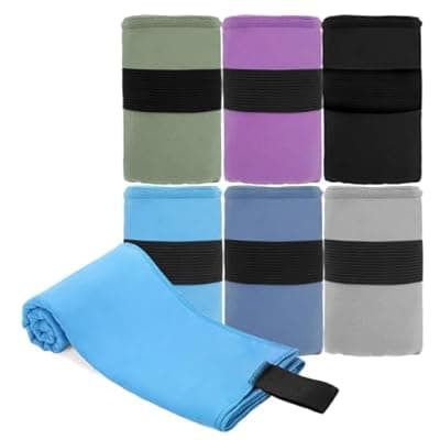 [Yaozoon] Yaozoon 6 Pack Workout Towels Microfiber Quick Dry Lightweight Gym Towel Men Women Fitness Yoga Running Riding Hiking Tennis Fising Sports Body Sweat Towel(6 Pack(Dark))