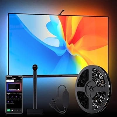 MIHEAL TV LED Backlight with Sensor,9.84FT RGB Strip Lights for 32-50inch PC, TV, Monitor, Smart TV Lights Behind That Sync with Screen, Compatible with App Music Sync, for Gaming Room