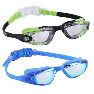 [Aegend] Aegend Swim Goggles for Kids Youth 3-14 Anti-Fog Anti-UV Comfort Fit Goggles for Swimming