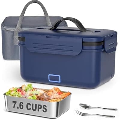 [Vingud] Vingud Cordless Electric Lunch Box for Adults, 1.8L Rechargeable Heated Lunch Box Food Warmer, Portable Self Heating for Mens/Office/Car, Lonchera Eléctrica Portátil Battery Powered Valentine's Gift