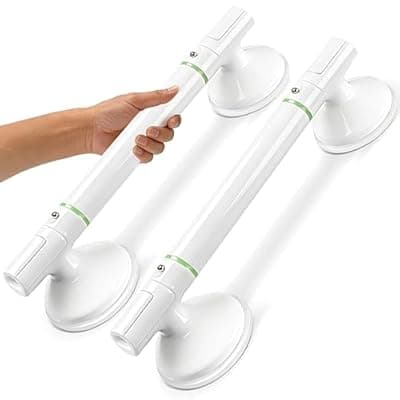 [Starotatess] Suction Grab Bars for Shower 2Packs - 17.7" No Drill Safety Shower Handle for Seniors, Elderly & Post-Surgery, Non-Slip Bathroom Assist Bar with Strong Suction, Bath Accessory