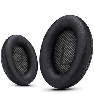 [Krone Kalpasmos] Premium Ear Pad Replacement for Bose Headphones Earpads, Compatible with Bose QuietComfort 35 ii /QC35 /QC25 /QC2 /QC15 /Ae2 /Ae2i /Ae2w /SoundTrue & SoundLink, by Krone Kalpasmos – Classic Black