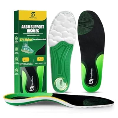 [StepTastic] StepTastic Supercritical Foam Insoles for Men Women, Arch Support Orthotics for Plantar Fasciitis Flat Feet Pain Relief, Shock Absorption Boot Inserts, Trimmable, M 8-9 W 9-10, 1 Pair