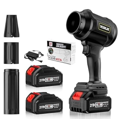 [YCSKJK] Cordless Leaf Blower, Leaf Blower Cordless with Battery and Charger, Portable Lightweight Handheld Blower, Extended Nozzle, Turbo Jet Blower for Lawn Care, Patio Cleaning, Leaves, Dust (Black)