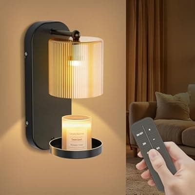 [seenlast] Wall Mounted Candle Warmer Lamp with Remote Control, Timer & Dimmer, Flameless Wax Melt Warmer for Jar Candles, Metal Wall Sconce for Home Fragrance & Decorative Lighting