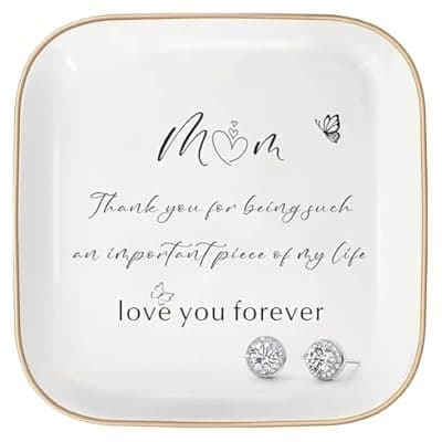 [KONROOWEI] KONROOWEI Birthday Gift for Mom from Daughter, Mother's Day,Thanksgiving, Gift for Mother and Daughter Ceramic Ring Dish Decorative Jewelry Tray
