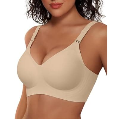 [Vertvie] Vertvie Womens Wireless Jelly Bras No Underwire Push Up Seamless Bra Supportive Full Coverage Bralette Regular and Plus Size