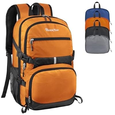 [Seektop] Seektop Lightweight Travel Backpack for Men Women, Multiple Pockets 40L Hiking Backpack Foldable Carry on Backpack for Outdoor Camping Sport Leisure