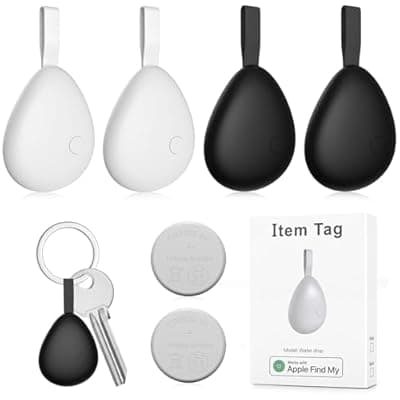 [Pepisk] [Apple MFi Certified] Air Tracker Tags 4 Pack (iOS Only), Bluetooth Tracker for Apple Find My, Replaceable Battery, Key Finder and Item Locator Smart Tag for Keys, Bags, Luggage, Wallet