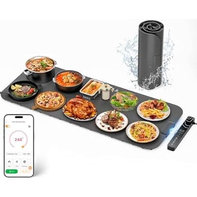 [WisaKey] 𝗡𝗲𝘄𝗲𝘀𝘁 Warming Mat for Food XXL 37”x15” Food Warming Mat 10s Fast Heating Pad APP Control Electric Warming Tray for Parties Buffet 99h Timer Portable Countertop Food Warmer