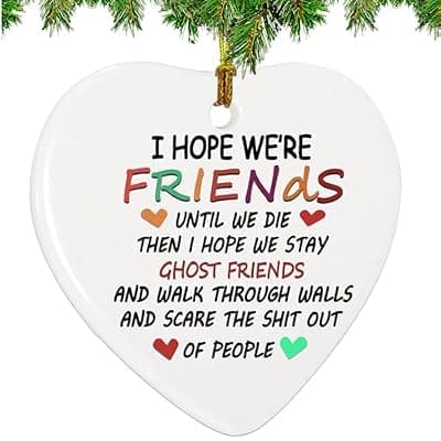 [YXOTJHS] Friends Ornaments, Best Friend Christmas Ornaments 2026, Funny Ornaments for Friends, Heart Ceramic, Friendship Gifts for Women, Gift for Best Friend Woman