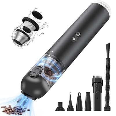[GNOWE] GNOWE Cordless Handheld Car Vacuum Cleaner - 15000PA Portable Vacuum with LED Light & HEPA Filter, Blow & Suction 2 in 1 Small Hand Held Cleaner for Car Detailing, Pet Hair, Home, Office