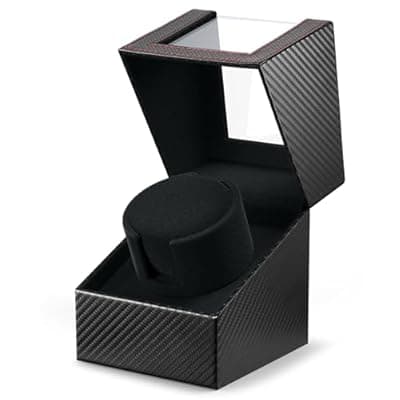 [KAVYIA] KAVYIA Watch Winder with Japanese Motor – Silent Adjustable Rotation, Premium PU Leather Exterior and Soft Flexible Watch Pillows, for Father's Day Gift for Him, Birthday
