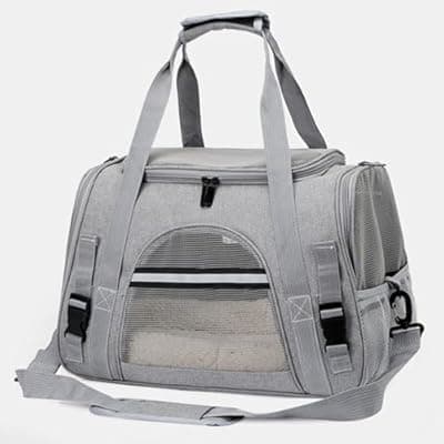 [REVGOZU] Pet Carrier Airline Approved Pet Carrier for Medium &Small Cat Rabbit and Dogs, Small Airline Approved Cat Pet Travel Carrier(Grey)