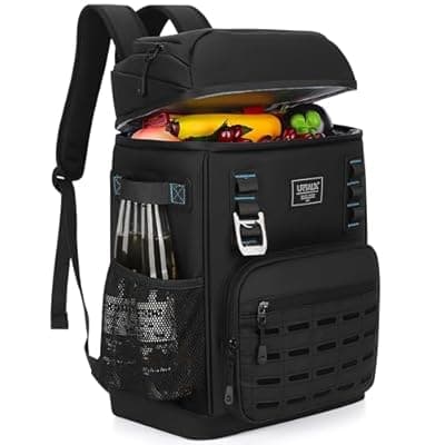 [Urtala] Cooler Backpack 2 Insulated Compartments Leak Proof Beach Coolers Back Pack Waterproof Cooler Bag for Hiking, BBQ Camping, Picnic, Fishing (25L, 36 Cans)