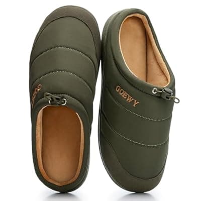 [GOEWY] GOEWY Two-Tone Mens Slippers,Indoor and Outdoor House Shoes with Memory Foam,Anti-Slip Bedroom Slippers as Gifts for Mens Him Dad Husband boyfriend