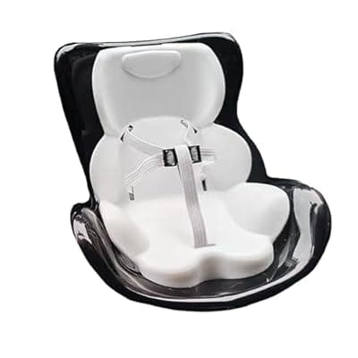 [OKULLYSH] OKULLYSH Doll Car Seat for 10-17cm Toys - with Air Vent Clip & Desktop Display, Sturdy Safety Strap, Car Decor & Collection Accessory (Black, Doll Not Included)