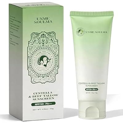 [UNME SOULMA] Centella Sunscreen SPF 50 | with Beef Tallow & Zinc Oxide Sun Protection, Skin Care & Moisturizing 3 in 1, Mineral Sunscreen for Face & Body, Non-Comedogenic, Vacation Travel Size (1.76oz / 50g)