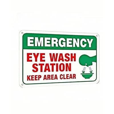 [Carastora] Carastora Eye Wash Station Metal Sign – 12×8 Inch Rust-Free, Weatherproof, Scratch-Resistant & Fade-Resistant – Pre-Drilled Holes for Easy Mounting in Laboratories, Factories, or Warehouses