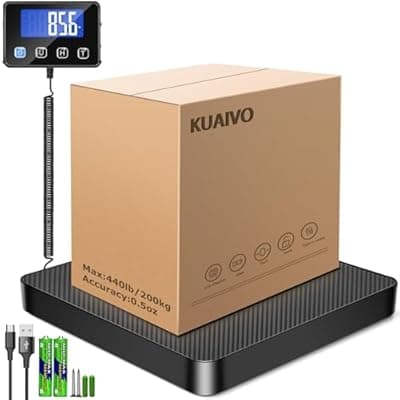 [KUAIVO] KUAIVO Shipping Scale, 440 lbs/0.35oz High Accurate Digital Postal Scale with Hold/Tare Function, Postage Scale for Packages, Luggage, Small Business, Home Use, Battery & Charging Cable Include