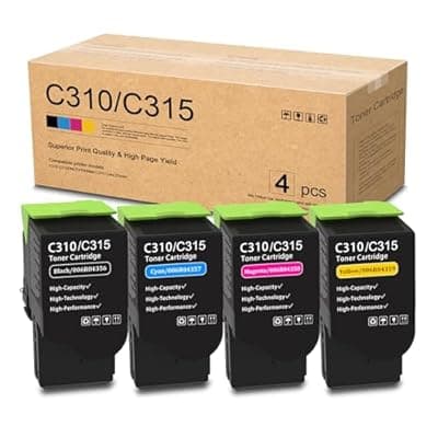 [LOVPAIN] C310 / C315 High Capacity Toner Cartridge Set (4-Pack, BK/C/M/Y) - Compatible 006R04356 006R04357 006R04358 006R04359 Toner Cartridge Replacement for Xerox C310 C310DNI C310DNIM C315 Color Printer