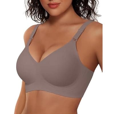 [Vertvie] Vertvie Womens Wireless Jelly Bras No Underwire Push Up Seamless Bra Supportive Full Coverage Bralette Regular and Plus Size