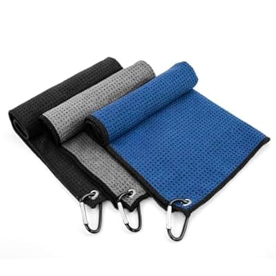 [Yaozoon] Yaozoon 3 Pack Golf Towels Rag with Carabiner Clip for Golf Bags Men Women,Microfiber Waffle Pattern Golf Club Cleaning Towel(16X16 inch)(S)