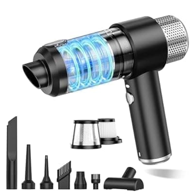 [JONYJ] JONYJ Handheld Car Vacuum Cleaner, 16000PA Hand Held Vacuum Portable Cordless, 2 in 1 Air Duster and Vacuum Cleaner with LED Light, Multi-Nozzles, 120W High Power Mini Vacuum for Home, Pet, Office