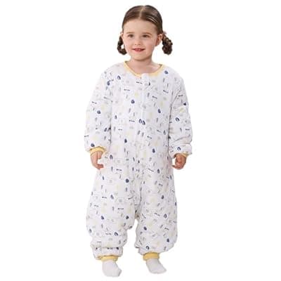 [WONDAY] WONDAY Toddler Sleep Sack with Legs, 2.5 TOG Winter Wearable Blanket, Cozy Cotton Walker Sleep Sack for Boys & Girls