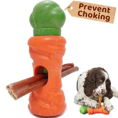 [JoyBruko] JoyBruko Bully Stick Holder for Dogs - for Aggressive Chewers Treat Chew Holder, Heavy Duty Yak Chew Toy Nylon Bone, Prevent Choking Safety Device for Small Medium Large Dogs, No More Swallowed Ends