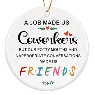[BAOXUE] Coworker Christmas Ornaments 2025,Co Workers Ideas for Women,Best Friends Ornament,Funny Coworker Ornament for Christmas Tree,Appreciation Gift,Work Besties Gifts for Women Friendship