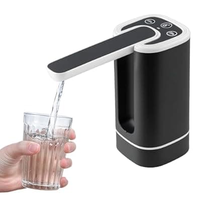[Mersper] 5 Gallon Water Dispenser for 5 Gallon Bottle, Electric Water Dispenser Pump - USB-C Rechargeable, 1200mAh Battery, Portable for Home, Office, Camping （Black）