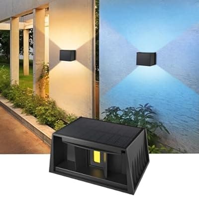 [CORESLUX] CORESLUX Solar Wall Lights Outdoor, Up and Down Outdoor Solar Lights, IP65 Waterproof Solar Powered, Color Changing Warm Cool Solar Sconce Lights for House/Backyard/Railing/Wall/Step/Patio