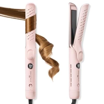 Wavytalk Airflow Styler Whirlwind Curl, Hair Straightener and Curler 2 in 1, Upgraded Curling Iron & Flat Iron Achieve One Pass Curl, Less Damage to Hair