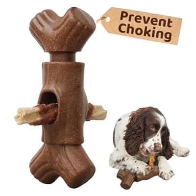 [JoyBruko] JoyBruko Bully Stick Holder for Dogs - for Aggressive Chewers Treat Chew Holder, Heavy Duty Yak Chew Toy Nylon Bone, Prevent Choking Safety Device for Small Medium Large Dogs, No More Swallowed Ends