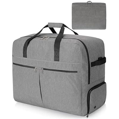 [Urtala] 120L Foldable Large Travel Duffle Bag for Men and Women, Packable Duffel Bags with Shoe Compartment, Water Repellent & Tear Resistant (Gray)