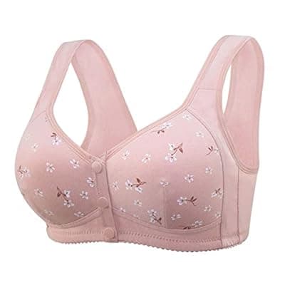 [LIKEOULI] LIKEOULI Front Closure Bras for Women No Underwire Push up Bra with Snaps 2026 Daisy Older for Women Breathable Everday Bras