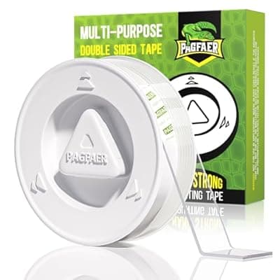 [PAGFAER] PAGFAER Double Sided Tape Heavy Duty, 16.4 FT Double Sided Mounting Tape, Clear & Tough Two Sided Nano Tape, Removable Picture Hanging Strips for Wall, Poster, Carpet, Balloon Home Outdoor