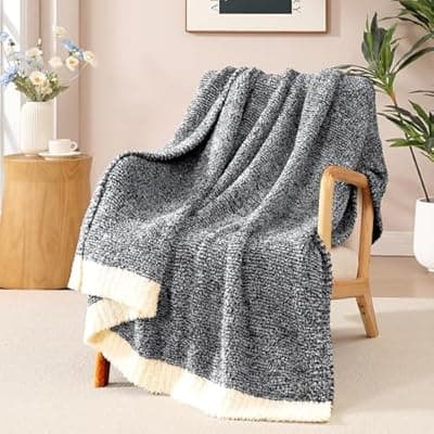 [WRENSONGE] WRENSONGE Throw Blanket Cationic Dyeing Black Soft Cozy Fluffy Warm Hand Made Weave Throw Blankets for Couch, Sofa, Chair, Bed, Camping, Picnic, Travel Lightweight Bed Blanket - 60"x80"