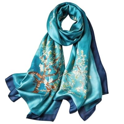 [DiaryYomi] Large Silk Shawl Scarf for Women-Lightweight Satin Long Wrap Silky Fashion Neck Scarf Hijab Headscarf Sun Cover Shawl